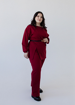 картинка Брюки из джерси красного цвета от магазина Одежда+