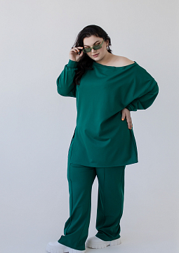 картинка Брюки из джерси зеленого цвета от магазина Одежда+