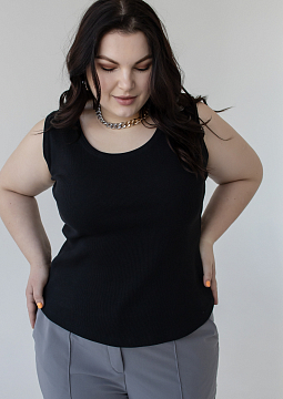 картинка Трикотажный топ в рубчик от магазина Одежда+
