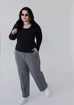 картинка Брюки длиной 7/8_серого_цвета от магазина Одежда+