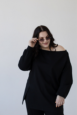 Костюм в спортивном стиле из джерси черного цвета